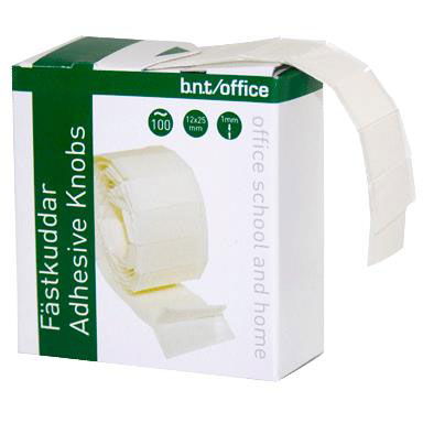 BNT klæbepuder 12x25mm hvid 100stk