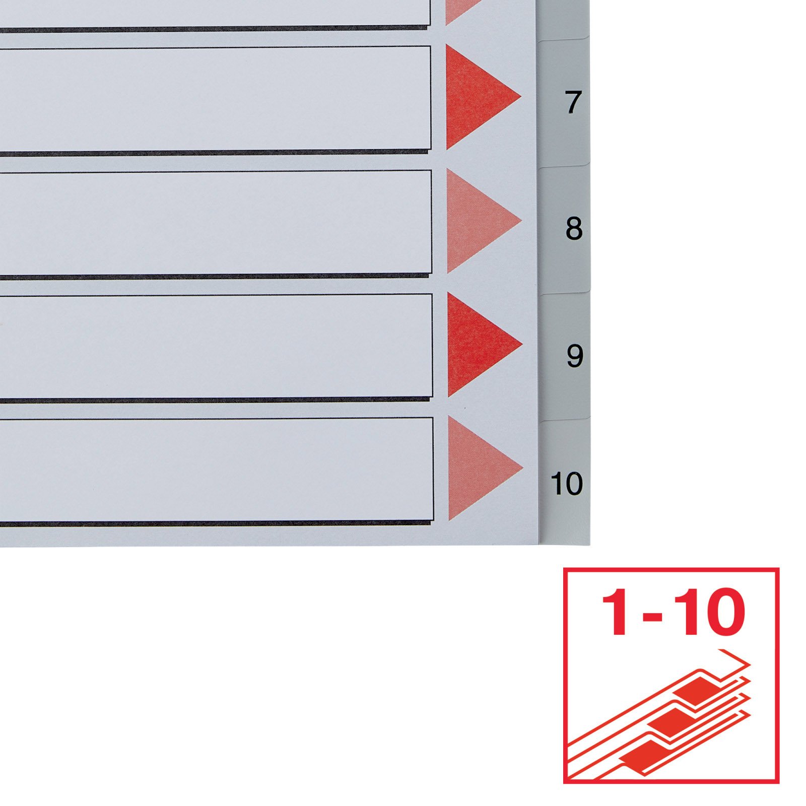 Esselte MAXI register A4+ med 10 tabs i farven grå