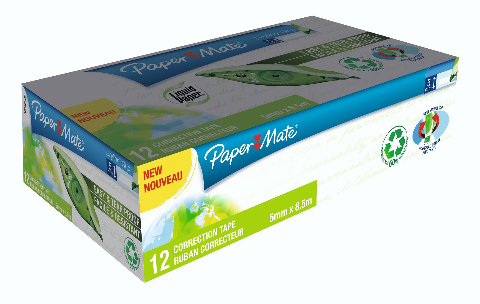 Papermate Dryline grip recycled korrektionstape