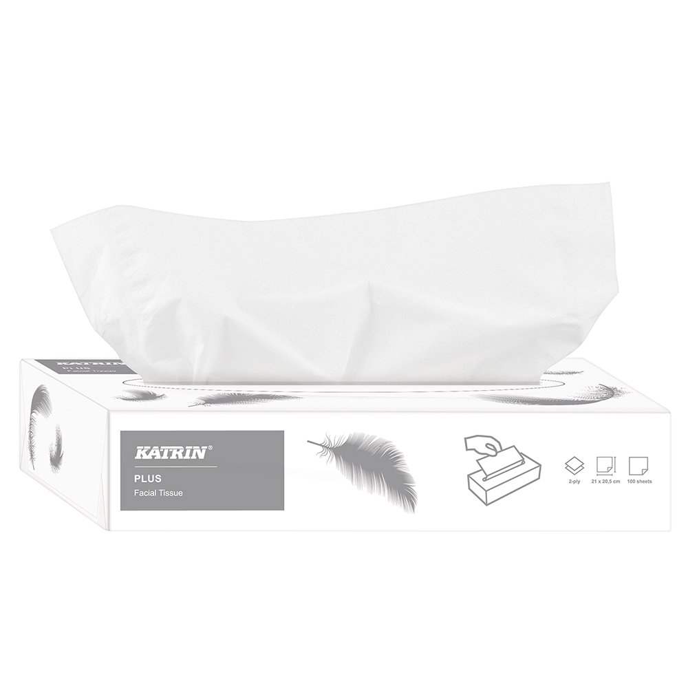 Katrin Plus Facial Ansigtsservietter Hvid nyfiber krt/40x100 ark