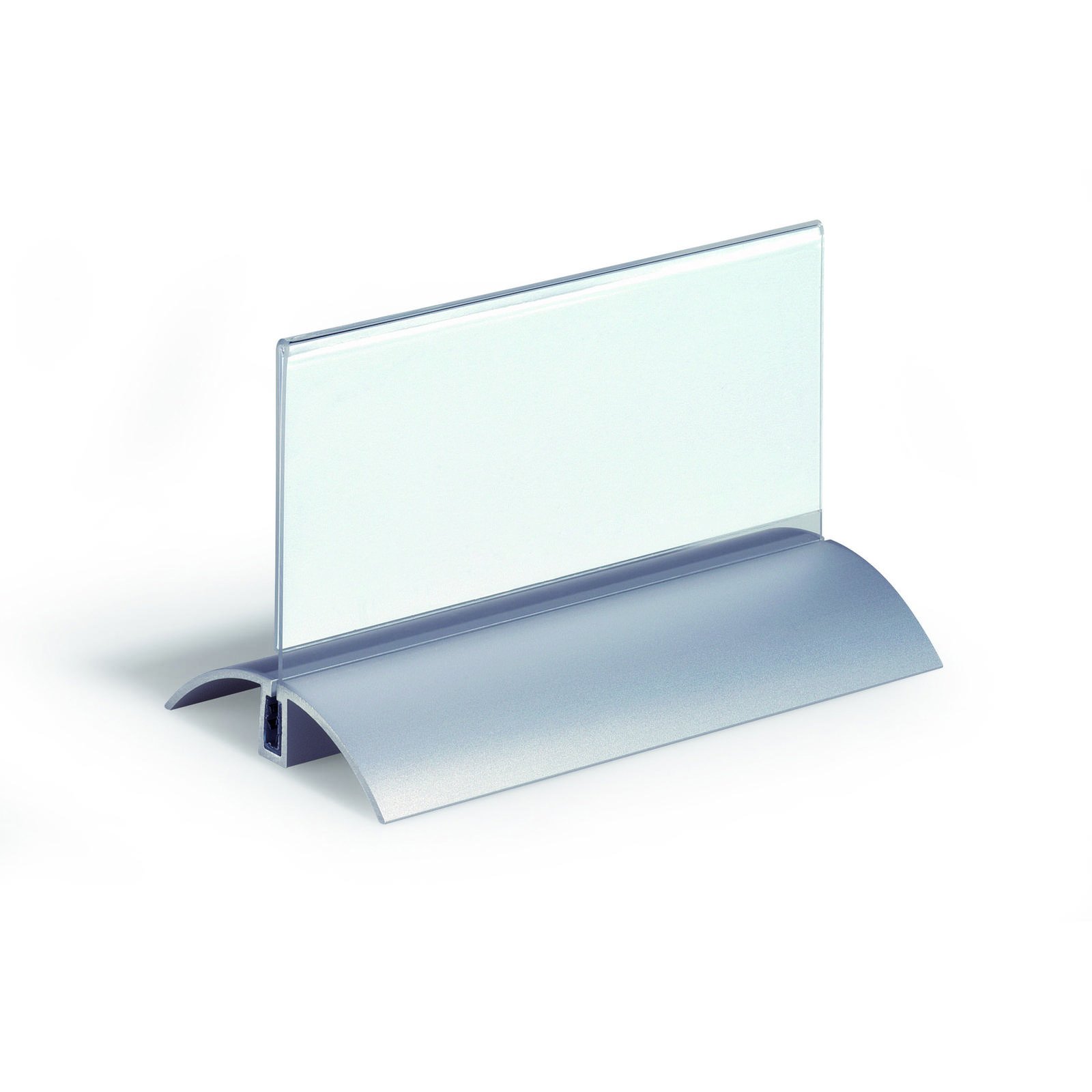 Durable Presenter bordskilt 61x150mm sølv/klar 2stk