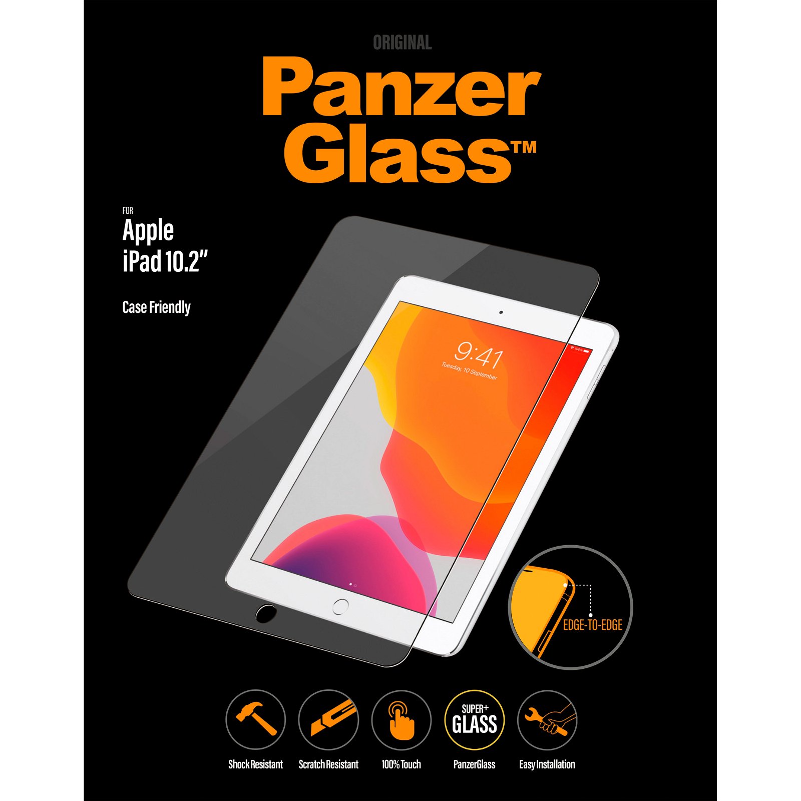 PanzerGlass Case Friendly beskyttelsesglas t/iPad (2019) 10,2&quot; transparent