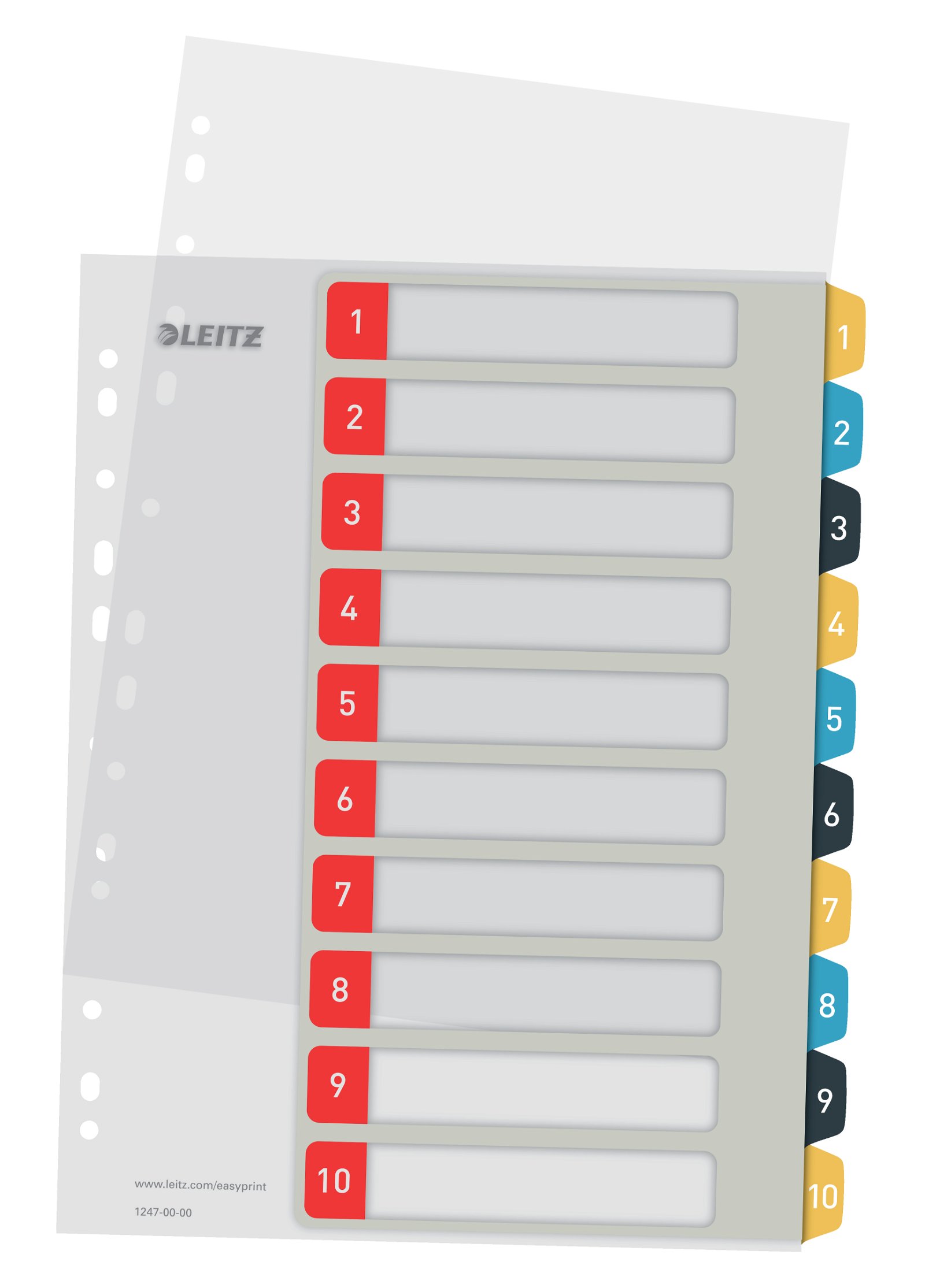 Leitz Cosy Maxi printbar register A4 maxi 1-10 flerfarvet