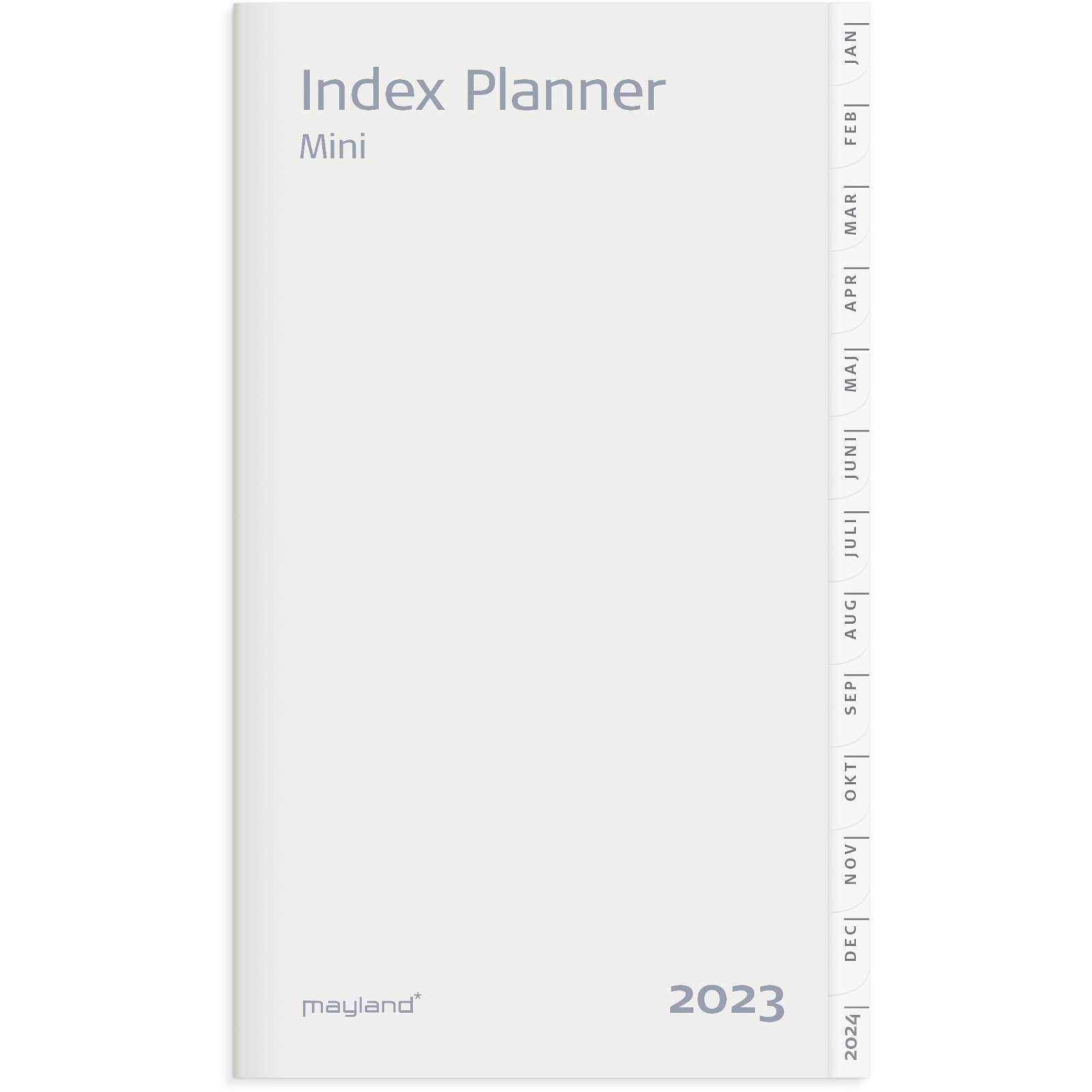 Mayland Index planner mini Månedskalender refill 2023 hvid B7.5 cm x L14 cm