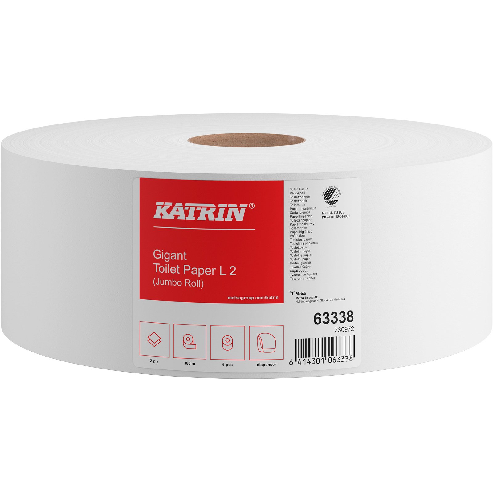 Katrin Gigant toiletpapir L2 2-lags hvid 63338