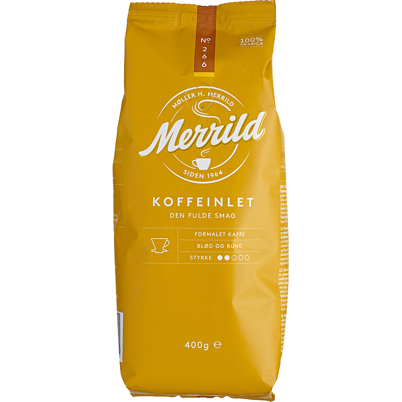Merrild Koffeinlet No. 266 koffeinfri kaffe 400 g Formalet