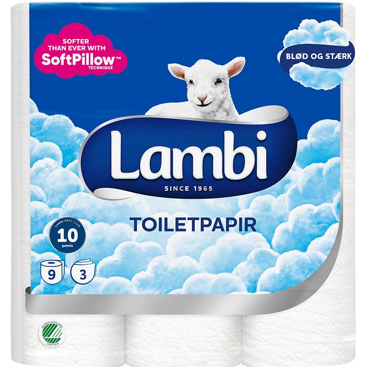 Lambi toiletpapir hvid 3Lag