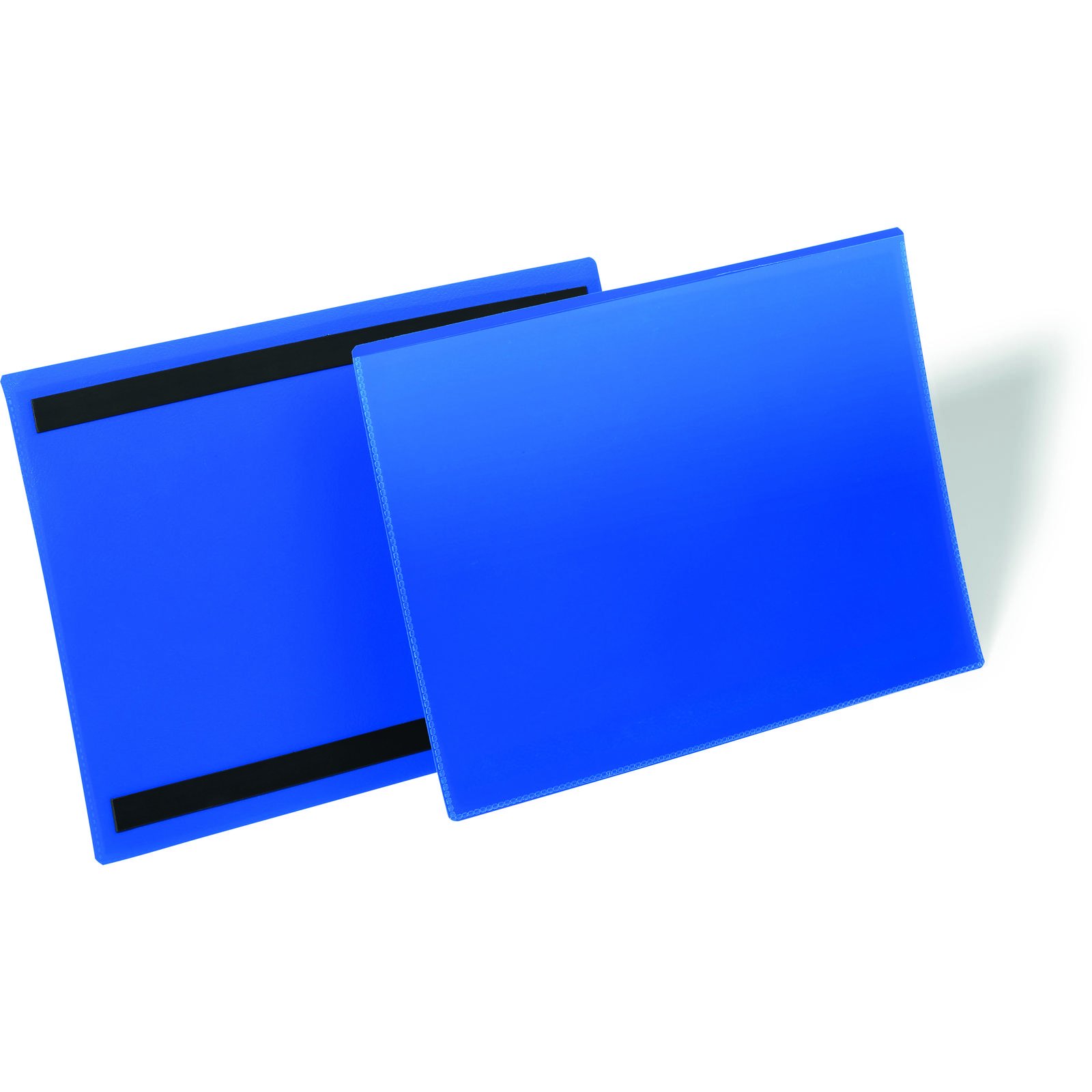 Durable magnetlomme tværformat i A4 med blå baggrund
