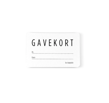 Gavekort til gavekortæske Dansk
