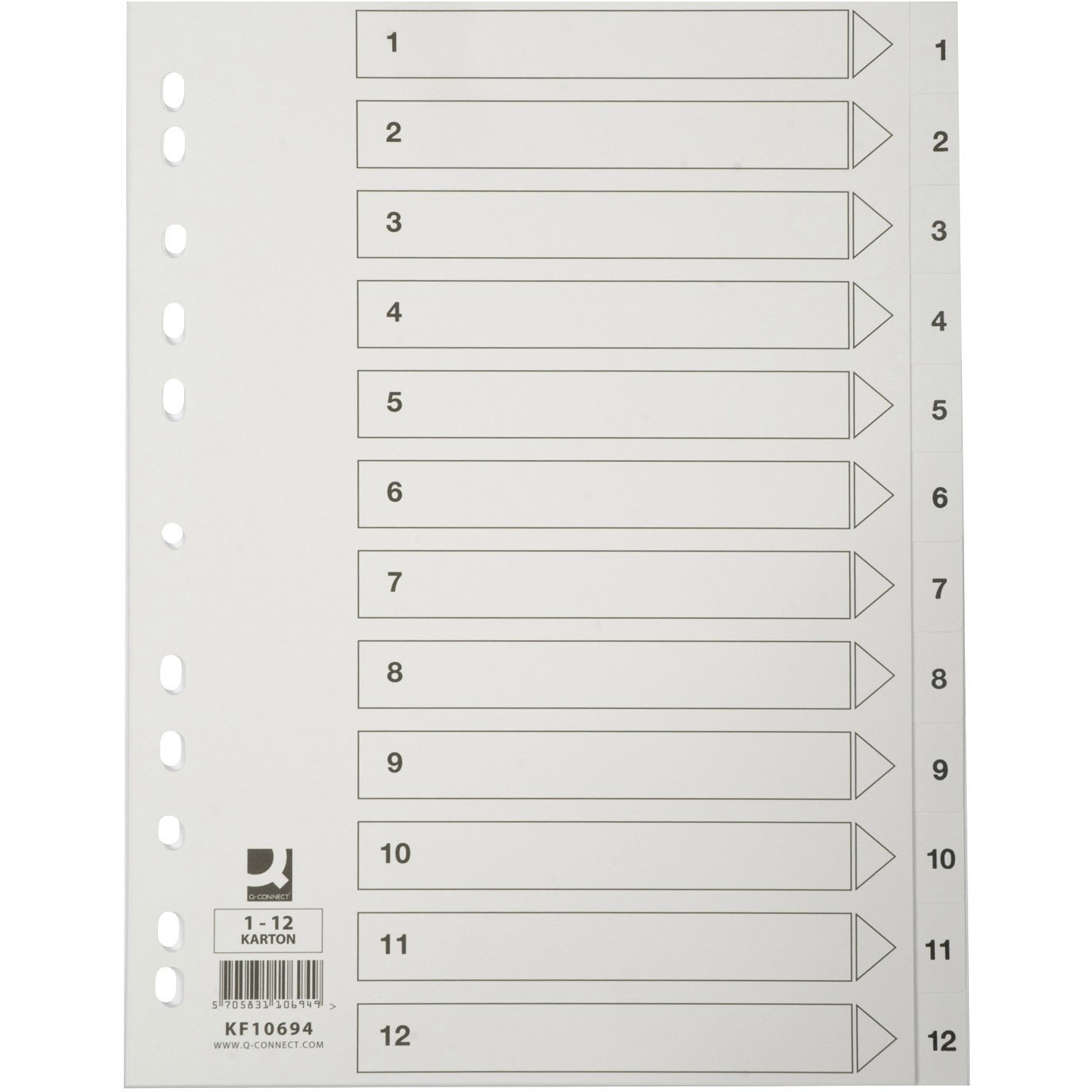 Q-connect register A4 1-12 hvid