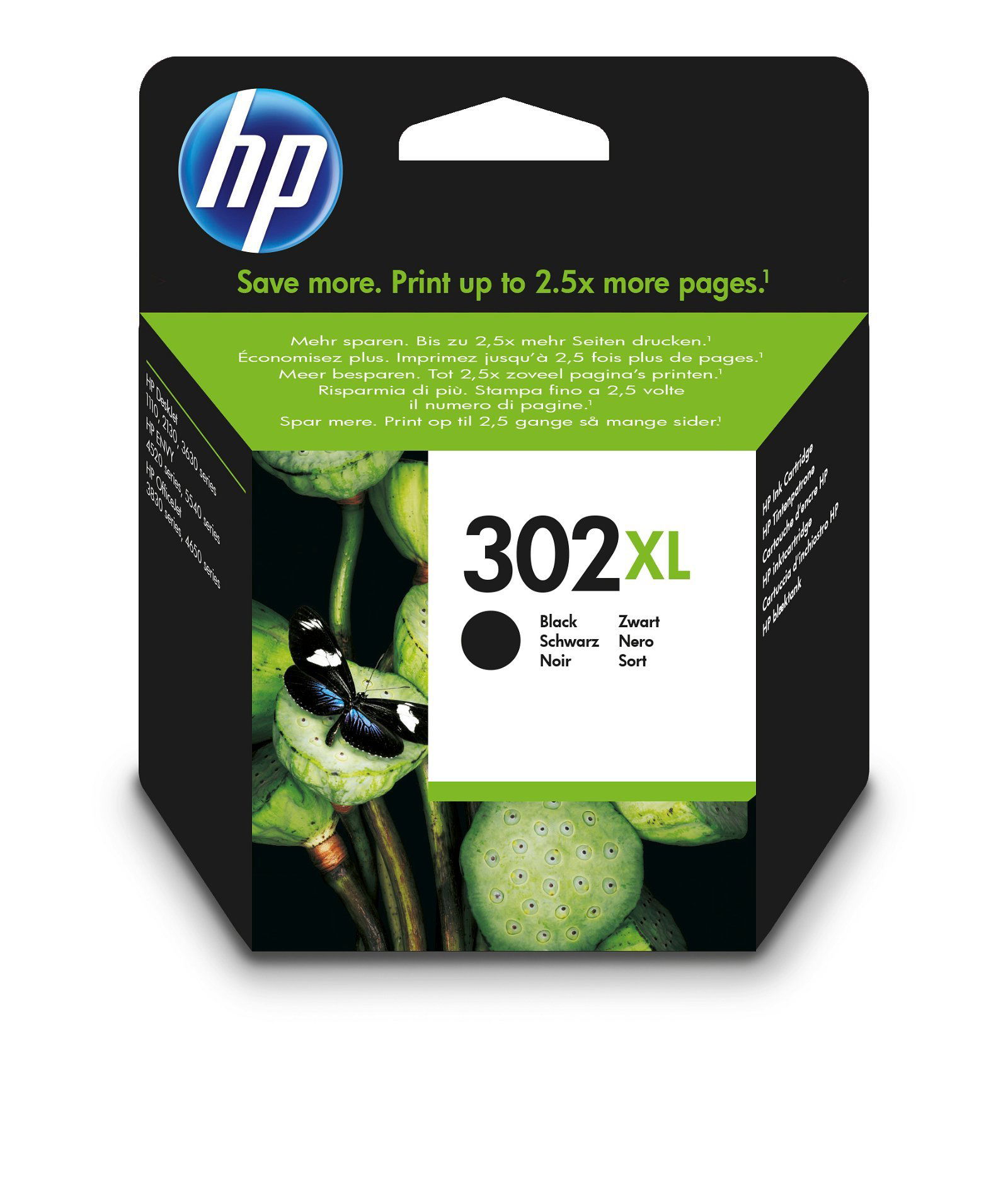 HP 302XL F6U68AE Sort Blækpatron, 480 sider