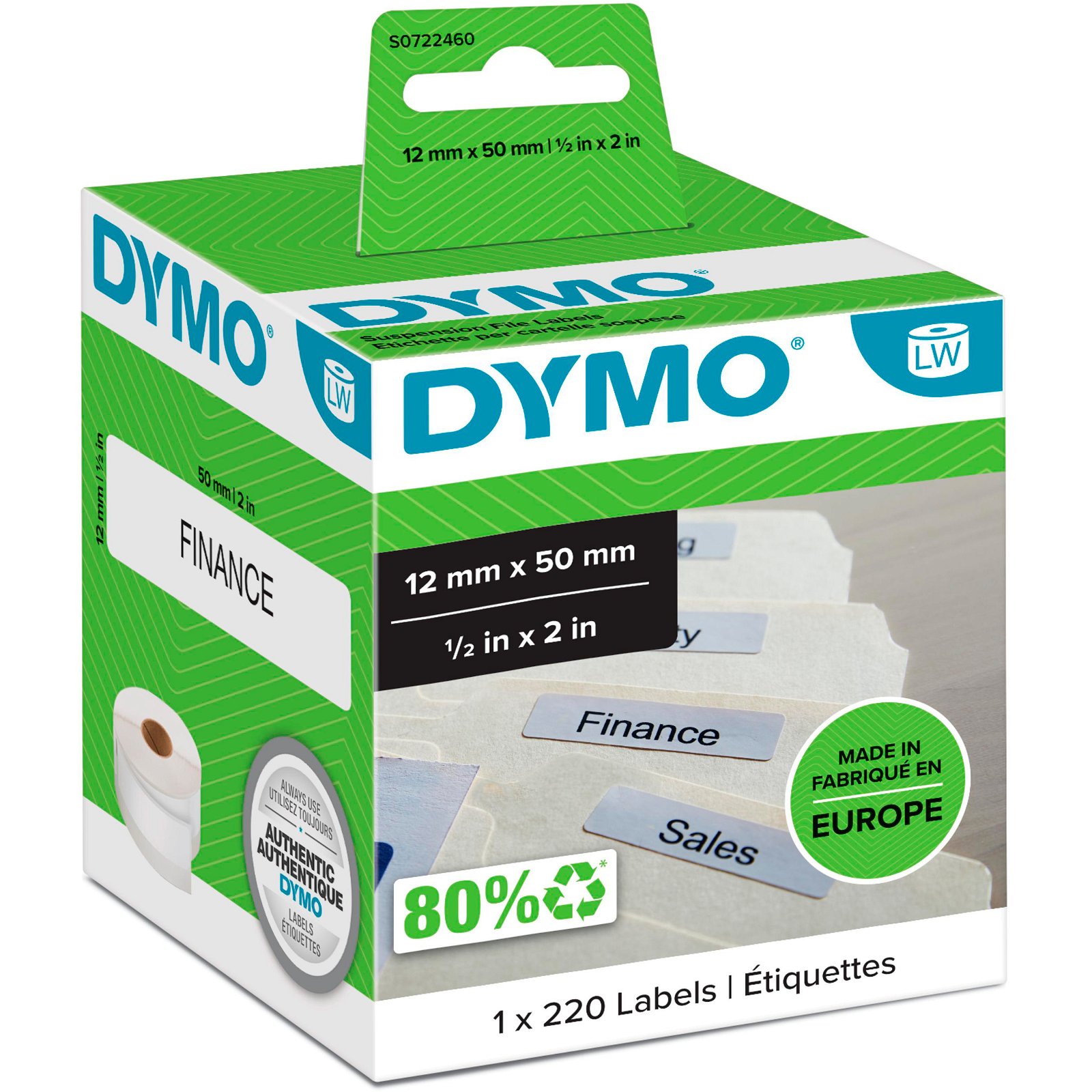 Dymo LabelWriter hængemappe etiketter
