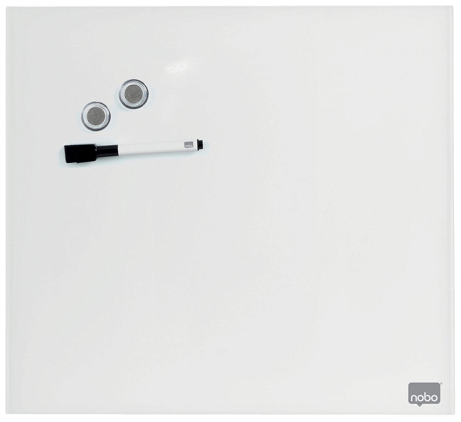 Nobo magnetisk glastavle Incl. 2 magneter pen hvid Glas H300 mm x B300 mm x L7 mm