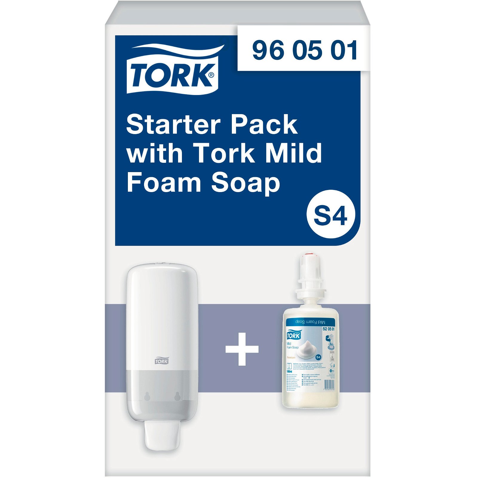 Tork S4 dispenser og mild skumsæbe starterpack