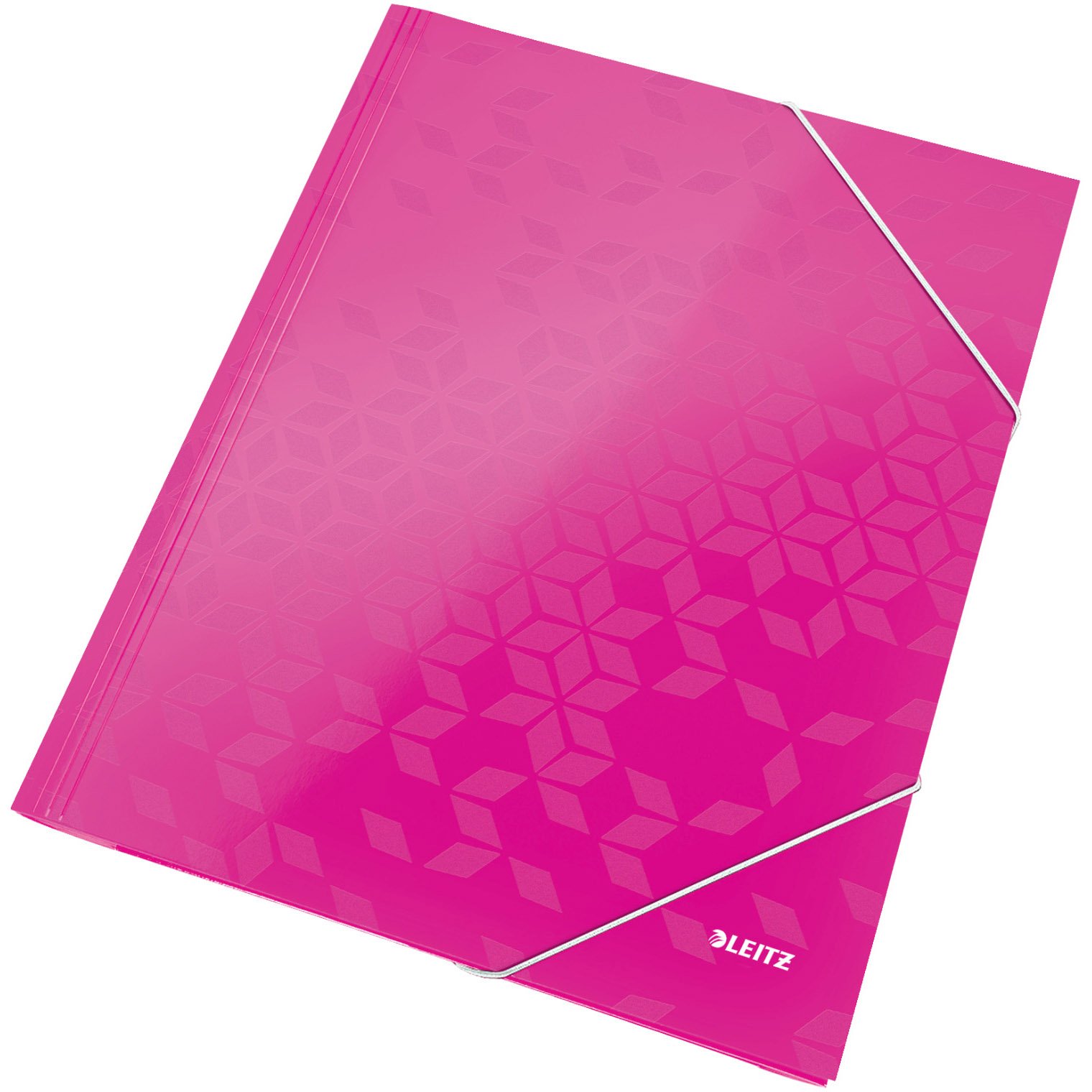 Leitz WOW 3-klap elastikmappe Karton/PP pink A4 250 ark