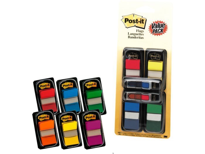 Post-it indexfaner 43 mm x 25 mm, blatransparent