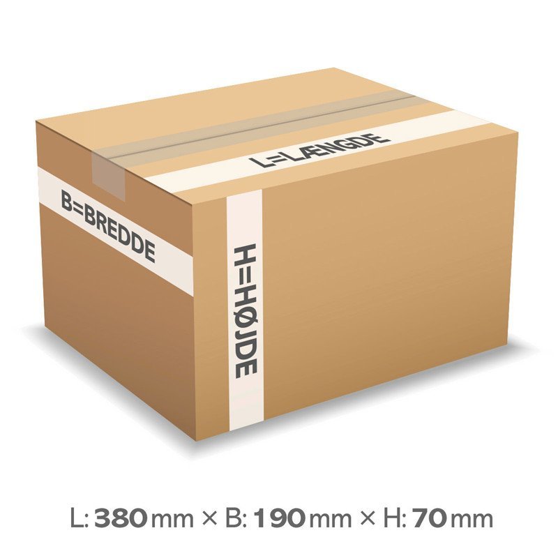 Bølgepapkasse Master'In 380x190x90mm 1836 - 5L - 3mm