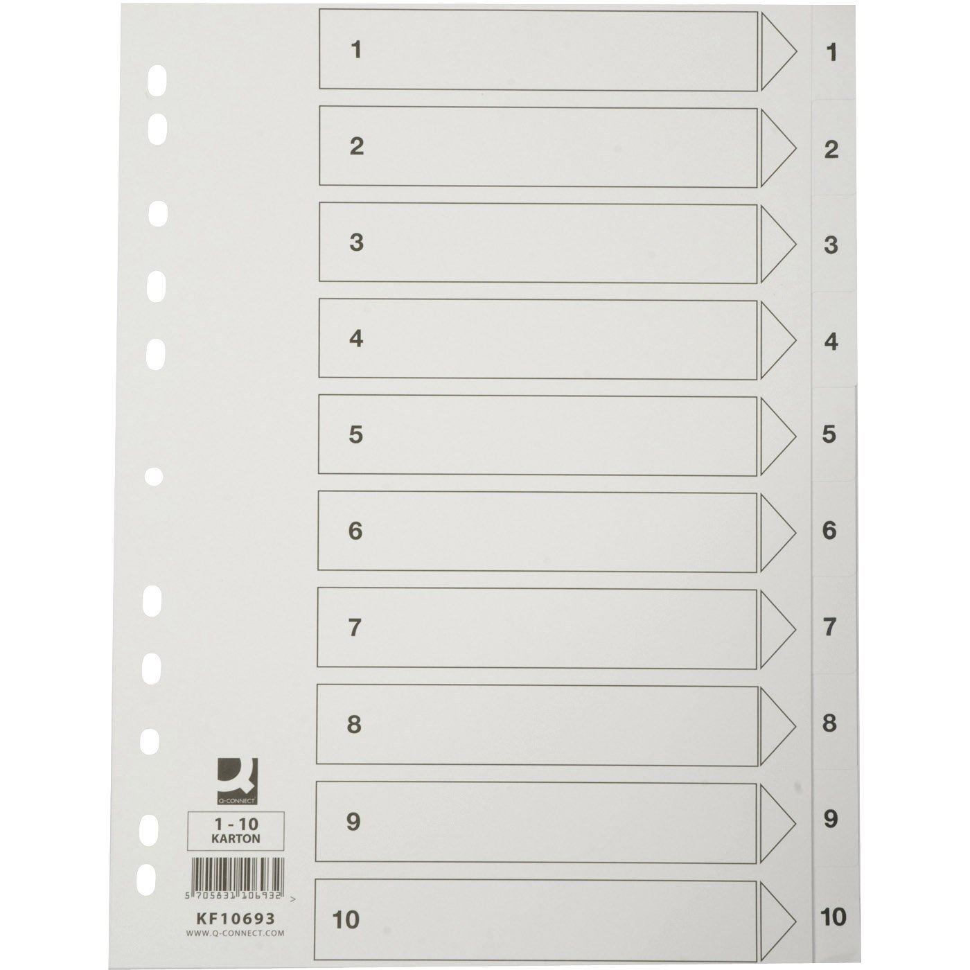 Q-connect register A4 1-10 hvid
