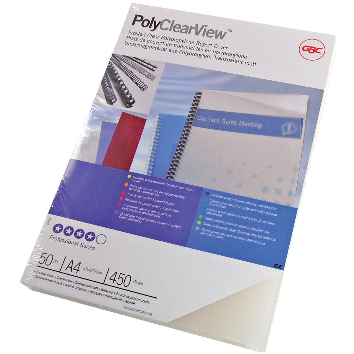 GBC PolyClear Indbindingsomslag transparent A4 PVC 100 stk