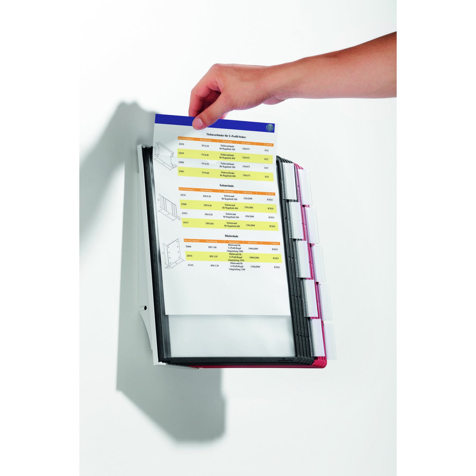 Durable Sherpa 10 Wall registersystem flerfarvet A4
