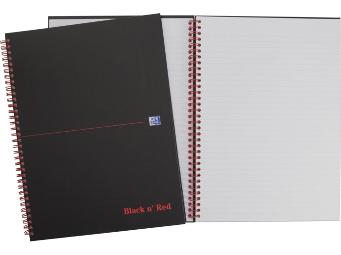 Oxford Black n´Red notesbog A5 90 g sort