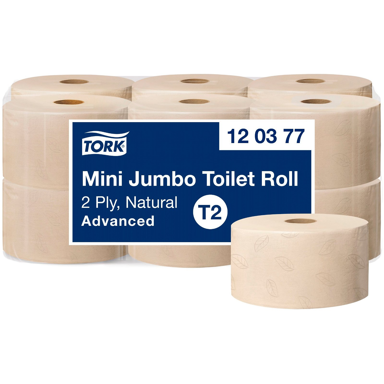 Tork Advanced Mini Jumbo toiletpapir T2 2 lag 9,4cmx170m, Natur