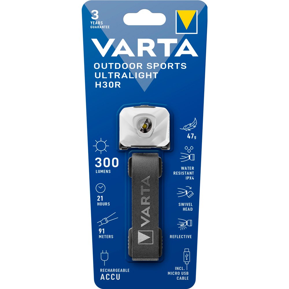 Varta Outdoor Sports Ultralight H30R pandelampe hvid