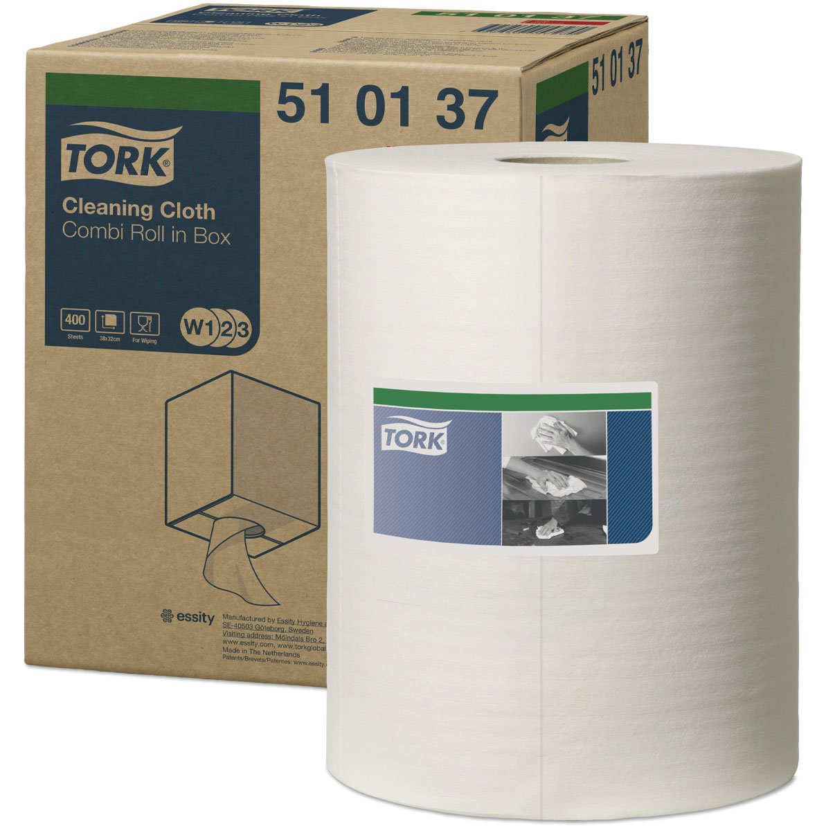 Tork Premium aftørringsklude hvid 1Lag W1/W2/W3