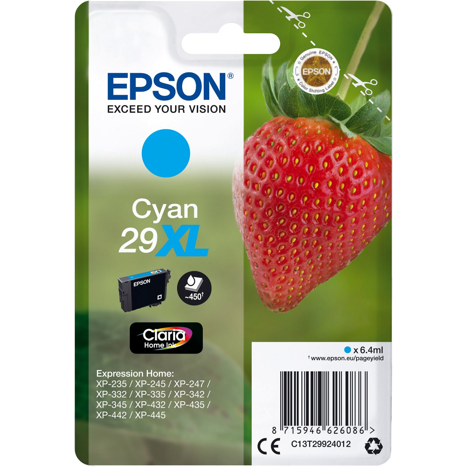 Epson 29XL blækpatron cyan