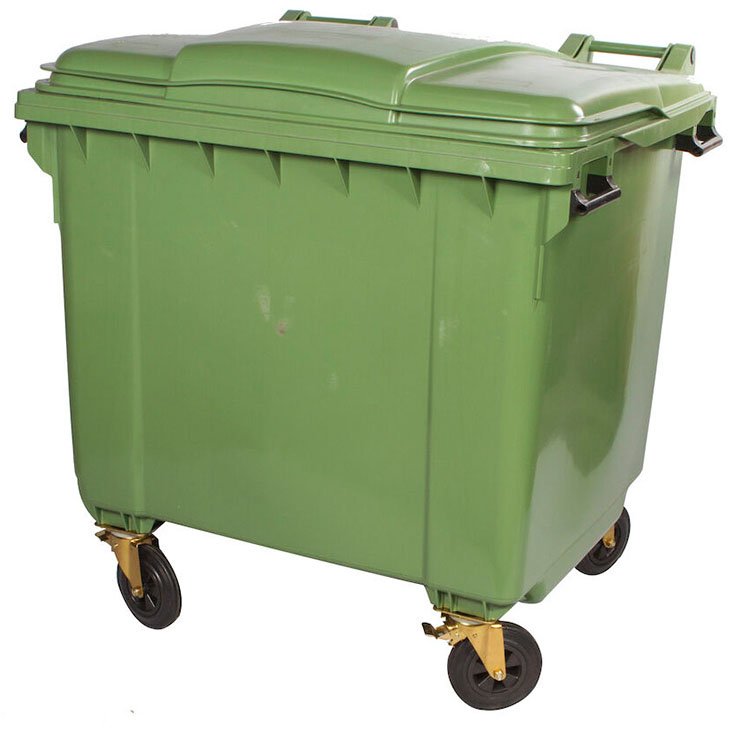 Affaldscontainer Plast koksgra 1000 l