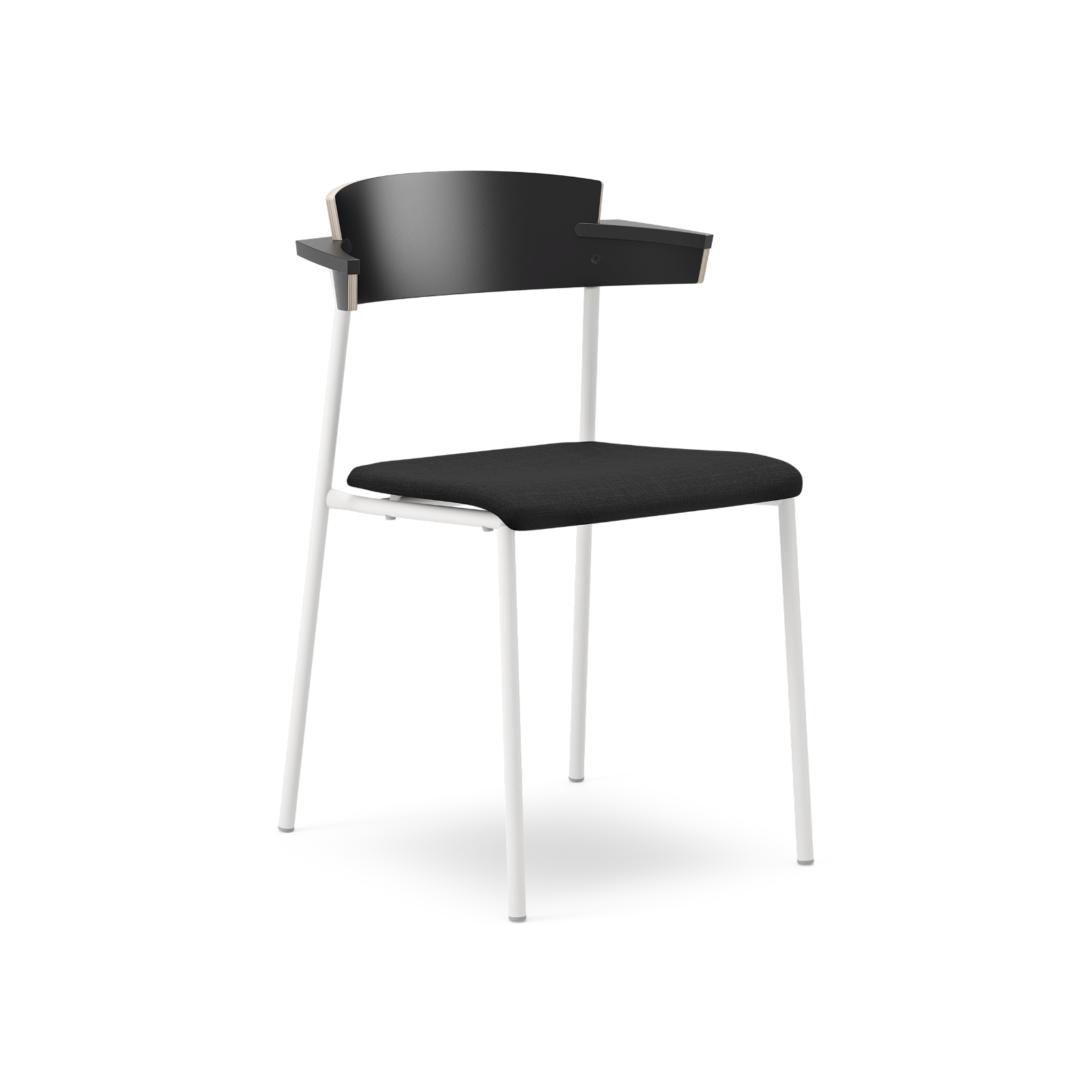 Kinnarps Riff 346 stol med polstret sæde – sort ryg