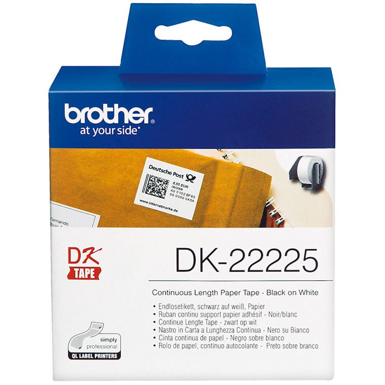 Brother etiketter 30.48 m DK22225, hvid