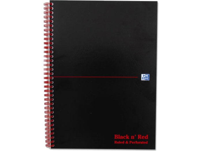 Oxford Black n´Red notesbog A4 90 g sort