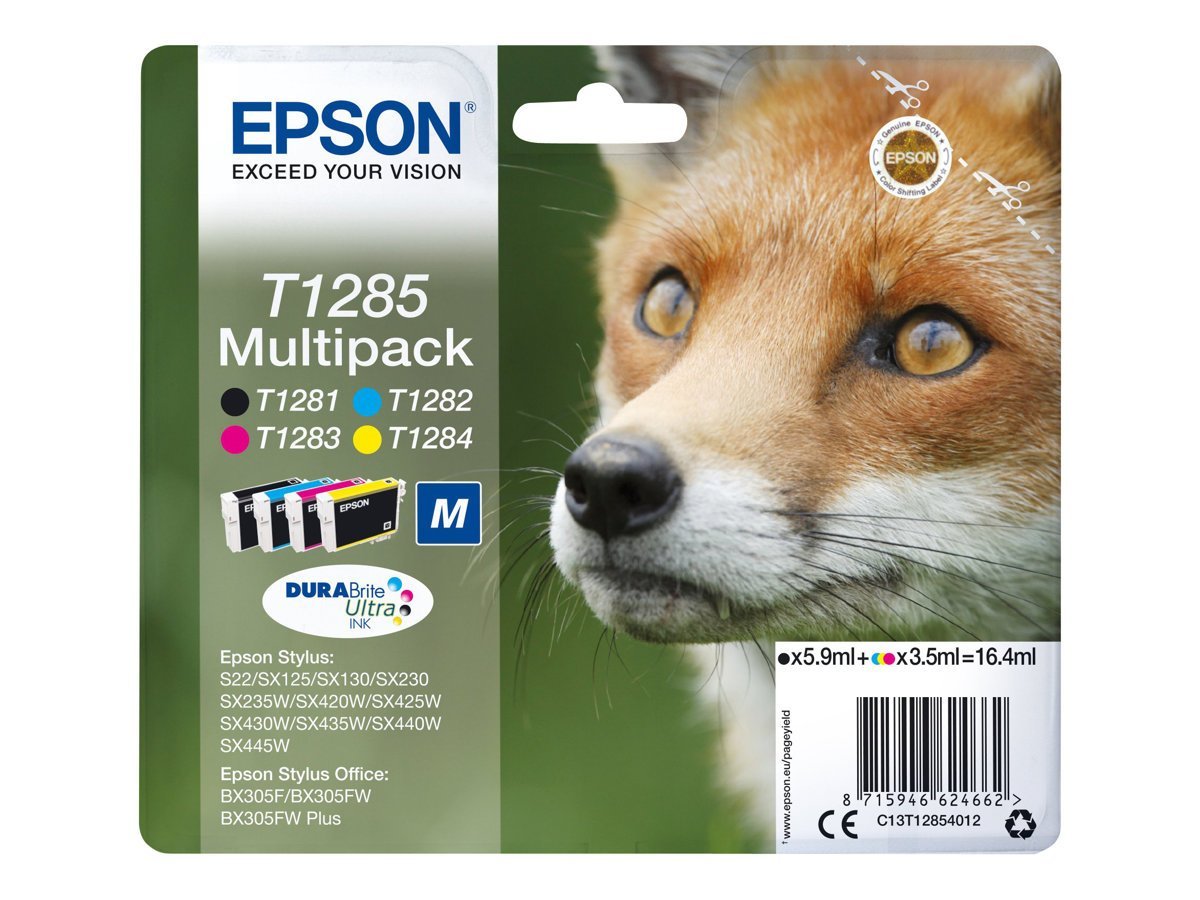 Epson T1285 C13T12854012 Multipakke CMYK, 16,4 ml