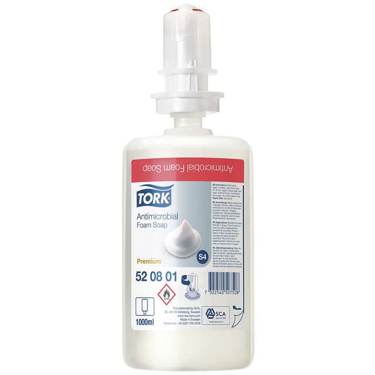 Tork Antimikrobiel skumsæbe u/parfume S4, transparent 1.000 ml