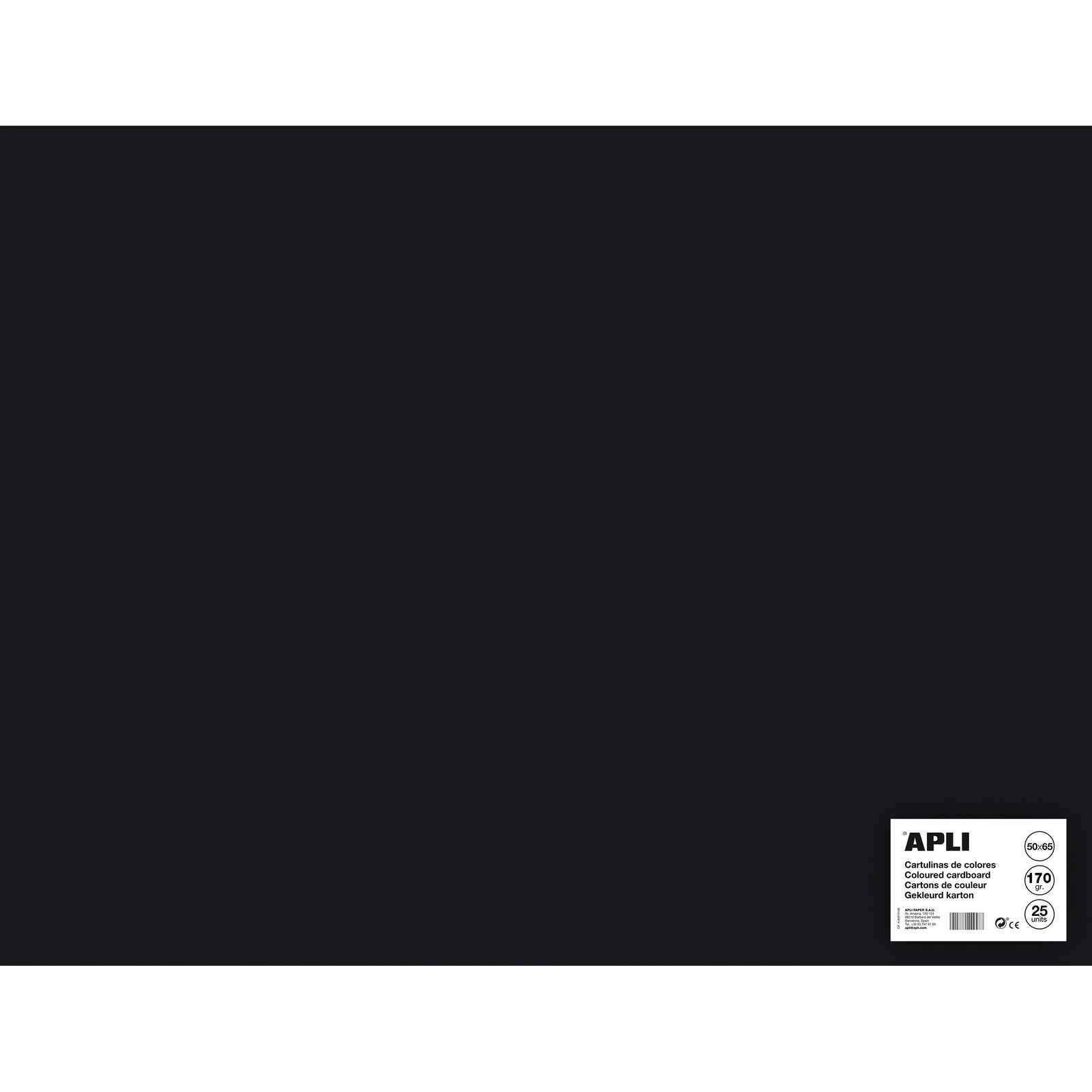 Apli karton 50x65cm 170g sort 25ark Apli karton 50x65cm 170g sort 25ark