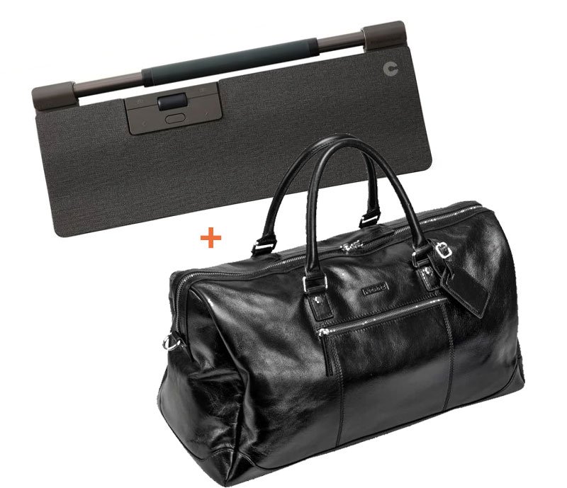 Contour RollerMouse Pro Regular Wireless ergonomisk mus sort/mørkegrå + Pierre læder weekendtaske, sort
