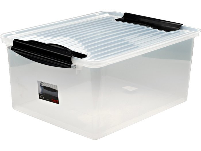 Plast1 systembox m/låg 30ltr klar