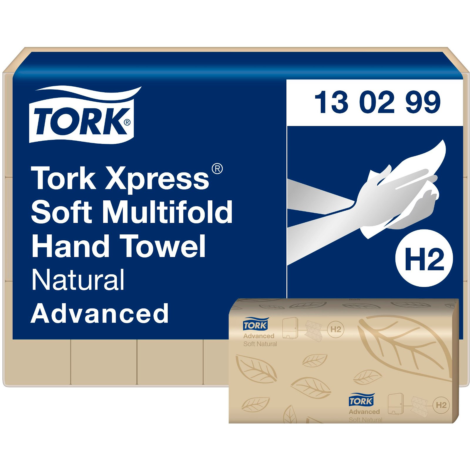 Tork Advanced Xpress® Soft Multifold håndklædeark Natur 24x21.3cm krt/21pk x 180stk