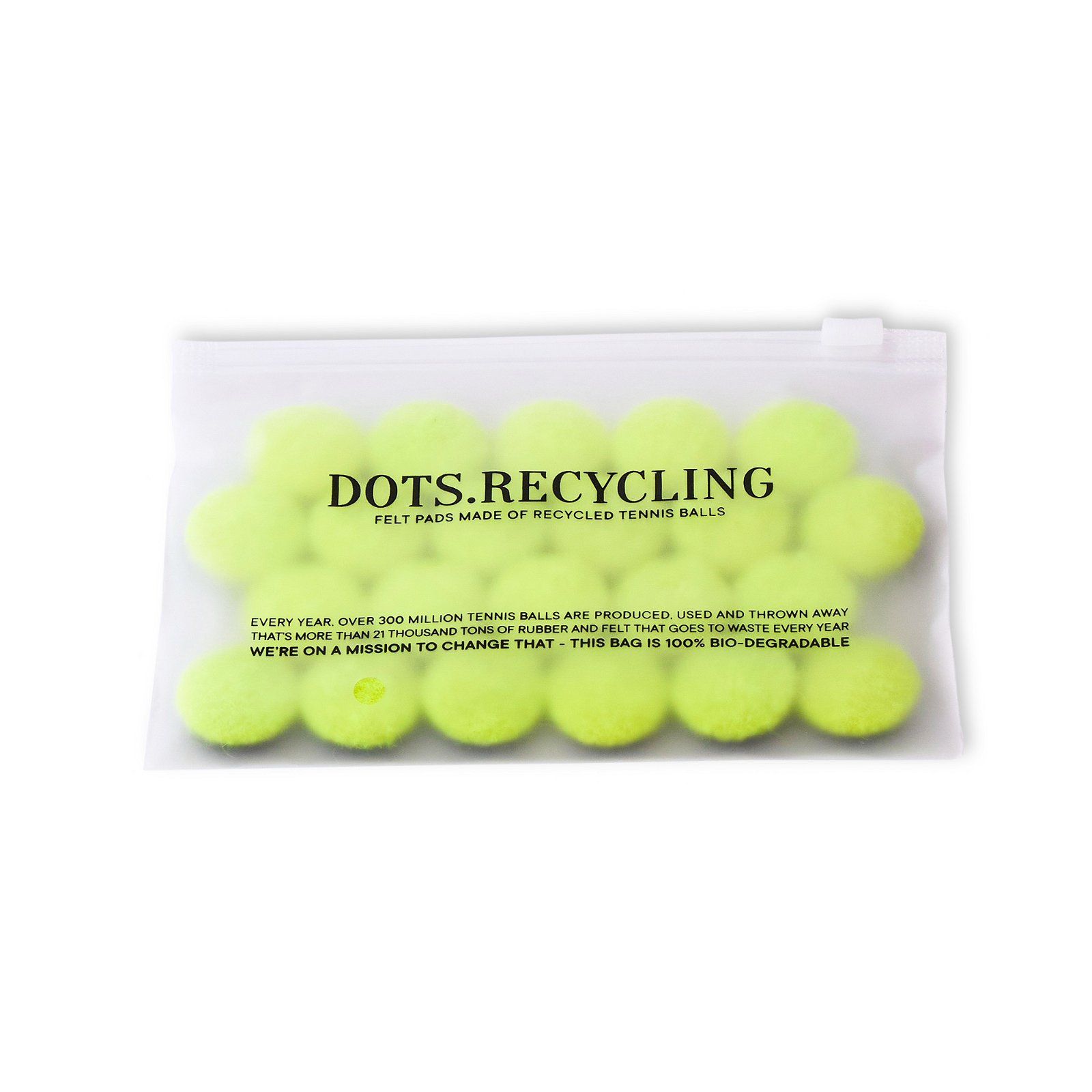 Dots.Recycling filtfødder 22 mm, gul