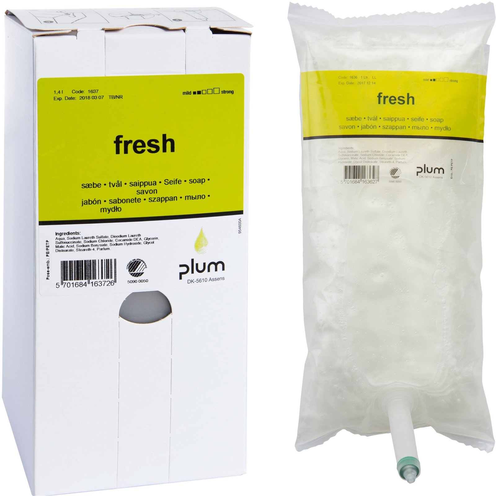 Plum Fresh håndsæbe refill m/parfume 1 l