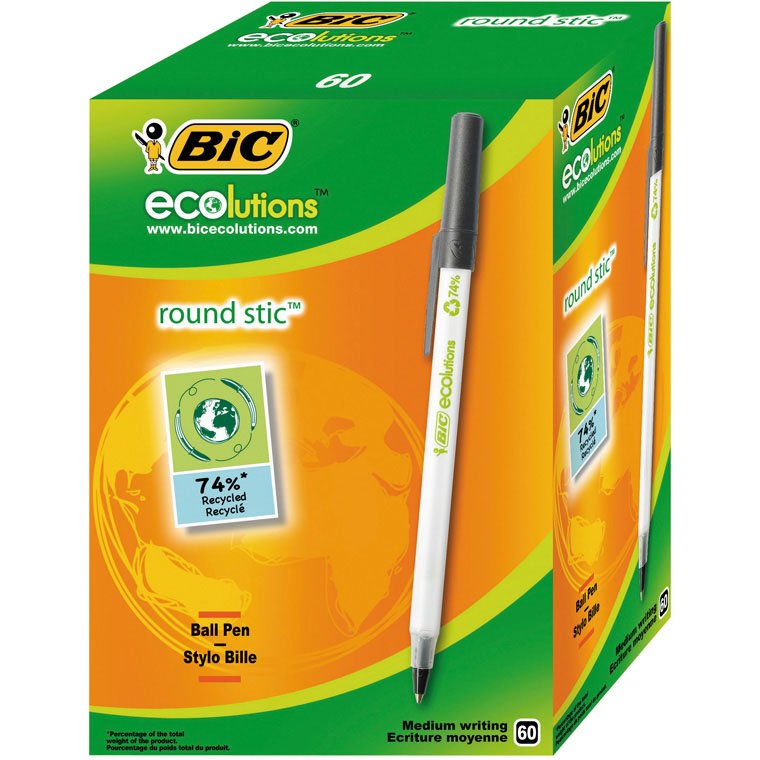 BIC RoundStic ECOlutions pen 0,32mm sort
