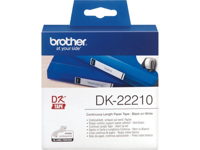 Brother etiketter 30.48 m DK22210, hvid