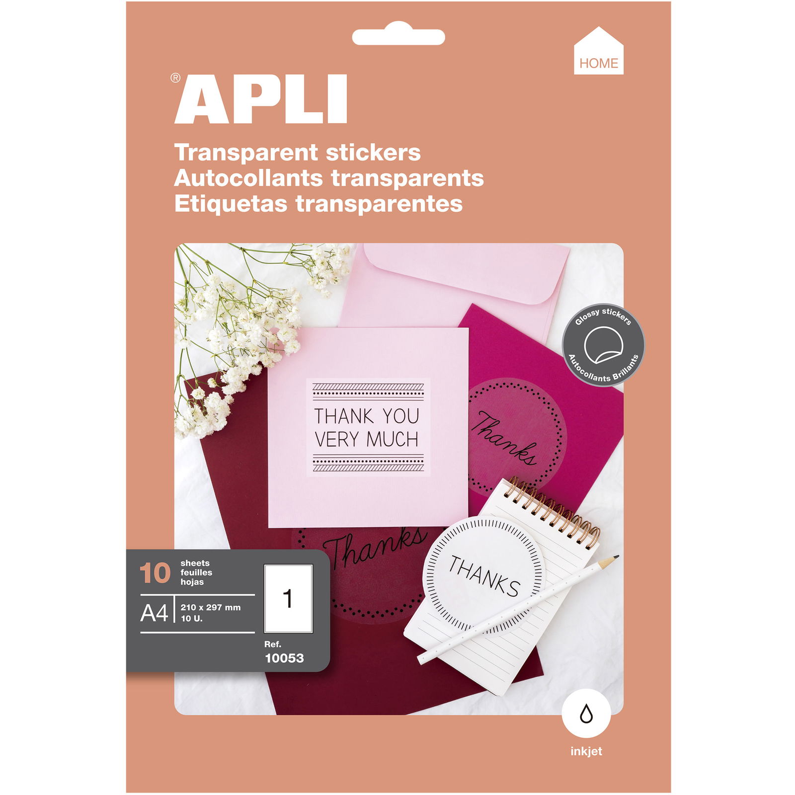 Apli etiketter 210x297mm transparent