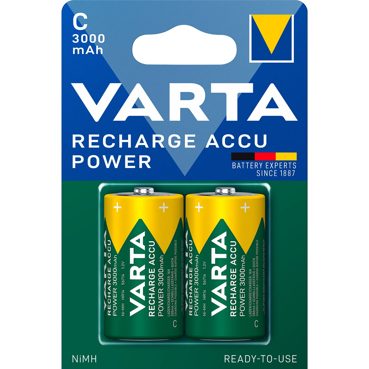 VARTA Genopladelig batteri C/HR14 3000 mah 2 stk