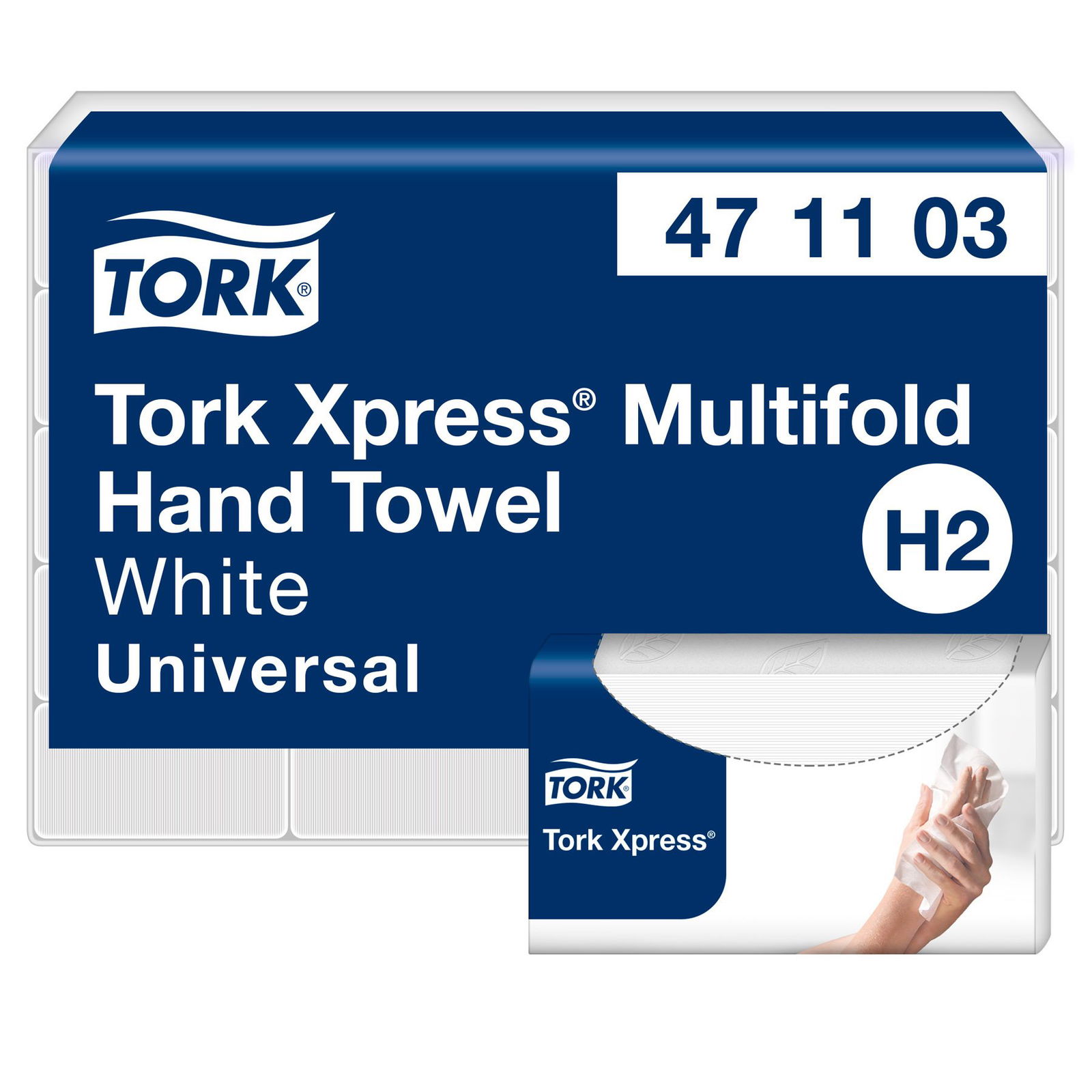 Tork 471103 Xpress håndklædeark H2 hvid 3800ark