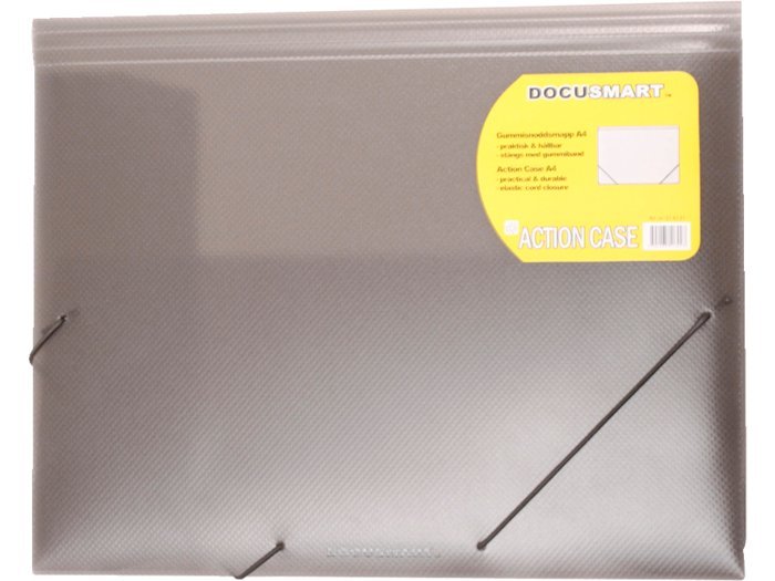 Docusmart 3-klap elastikmappe PP røgtransparent A4 250 ark