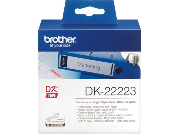 Brother etiketter 30.48 m DK22223, hvid