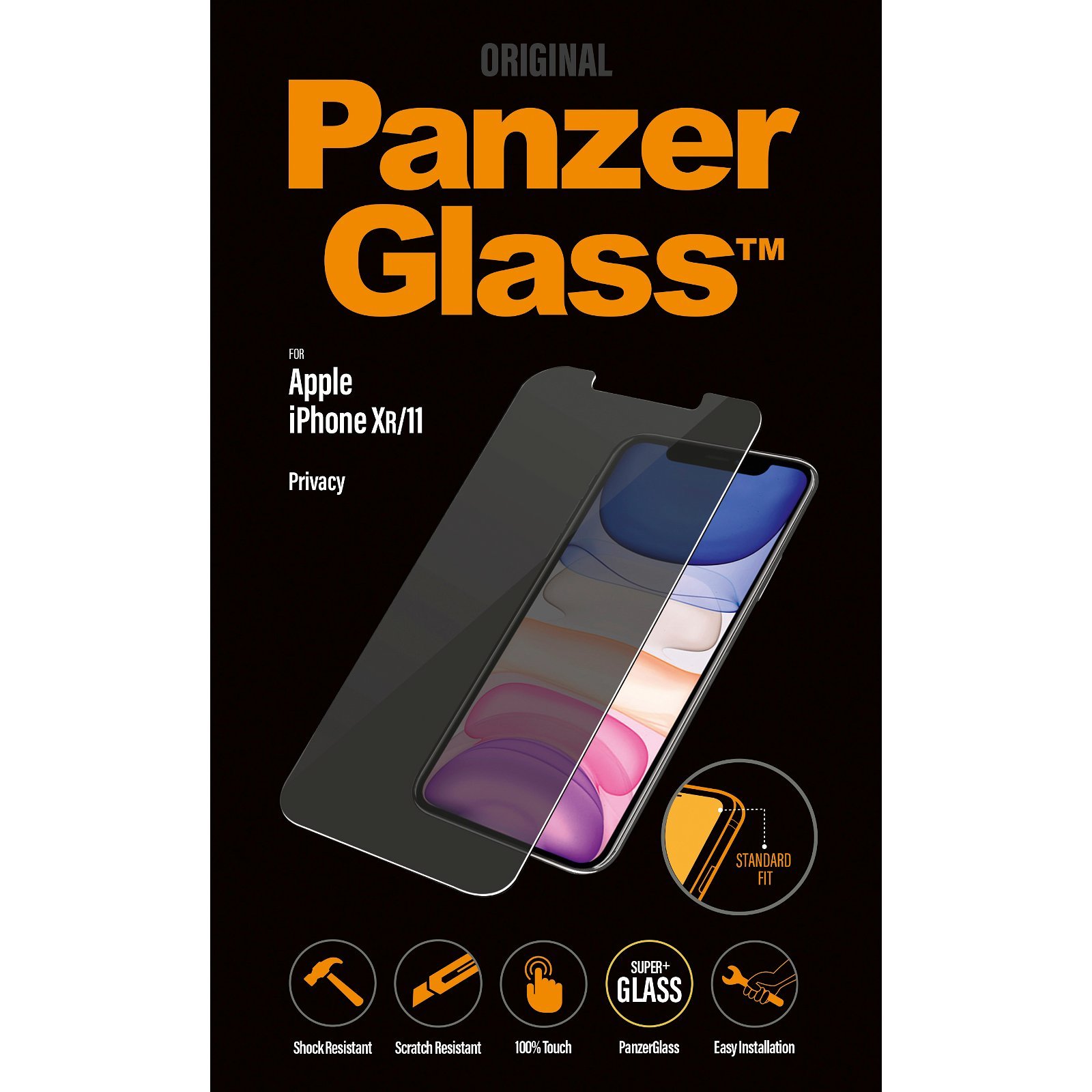PanzerGlass Privacy beskyttelsesglas t/iPhone XR/11 transparent