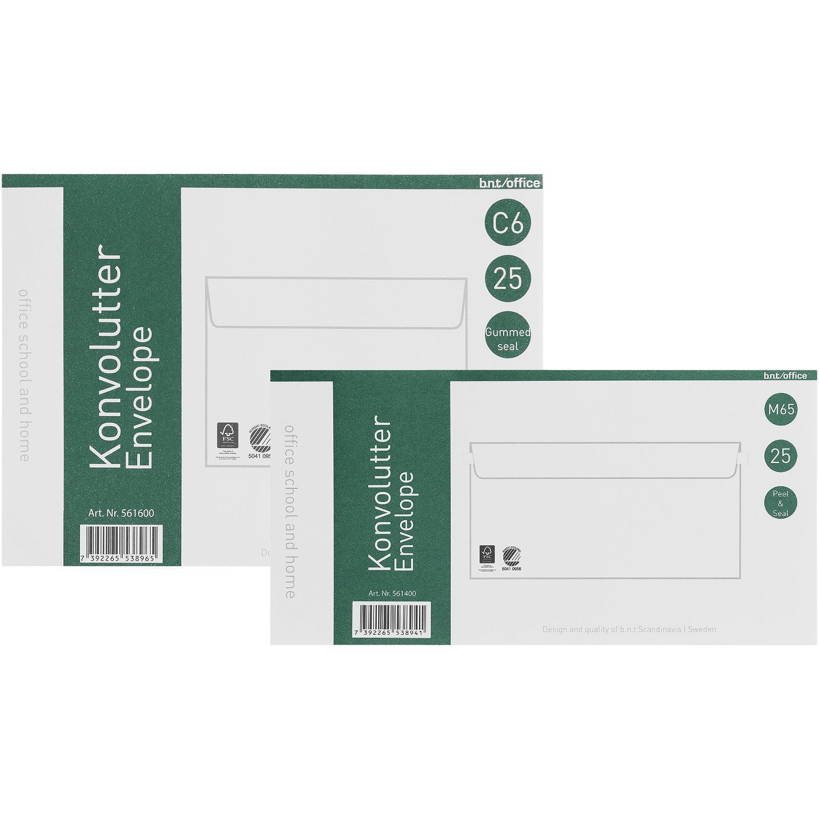 BNT Peel & Seal M65 kuvert 70g hvid 25stk